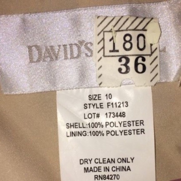 David’s Bridal Elegant Cream Halter Dress with Black Rose Detailing - Picture 7 of 8